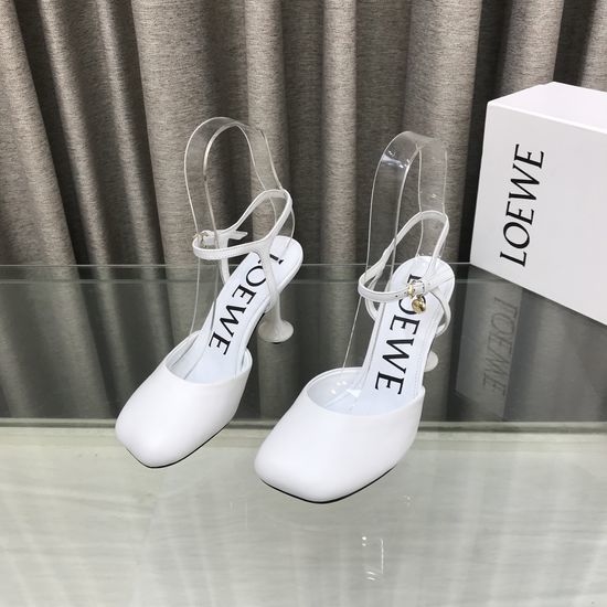 Loewe Luxury Smooth Leather Decorative Heeled Sandals