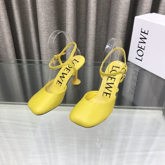 Loewe Luxury Smooth Leather Decorative Heeled Sandals