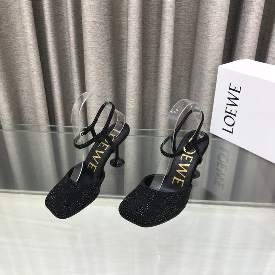 Loewe Luxury Smooth Leather Decorative Heeled Sandals
