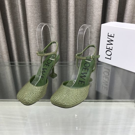 Loewe Luxury Smooth Leather Decorative Heeled Sandals