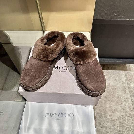 Jimmy Choo Cozy Wool Lined Slippers Durable Casual Footwear