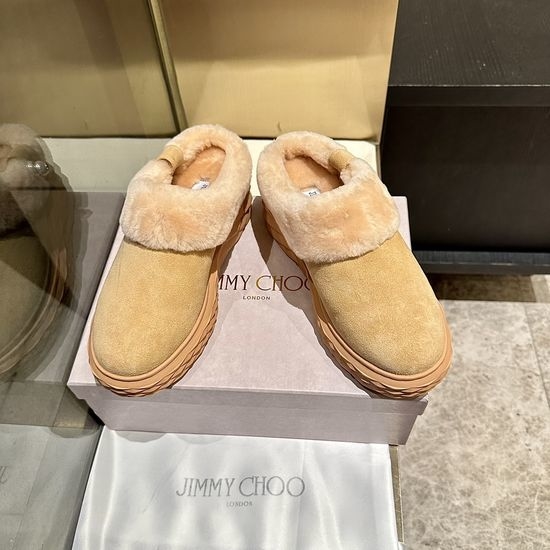 Jimmy Choo Cozy Wool Lined Slippers Durable Casual Footwear