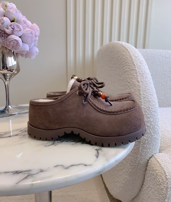 UGG Warm Wool Lined Leather Upper Casual Platform Shoes