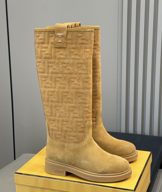 Fendi Premium Suede Knee High Boots For Daily Wear