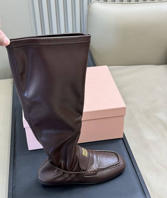 Miu Miu Soft Sheepskin Comfortable Casual Ankle Boots