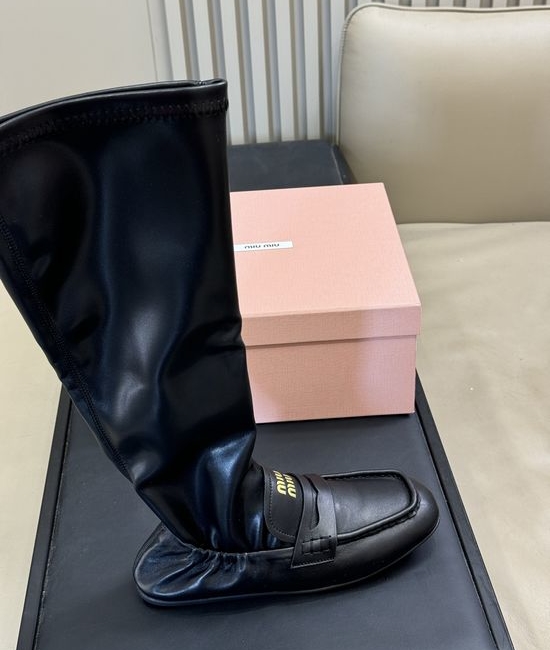 Miu Miu Soft Sheepskin Comfortable Casual Ankle Boots