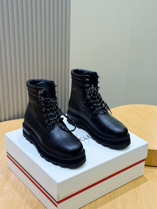 Moncler Premium Suede Leather High-top Ankle Boots for Daily Wear