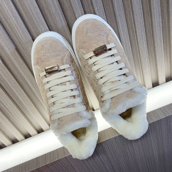 Louis Vuitton LV Printed Cowhide Wool Lined Thick Sole Sneakers