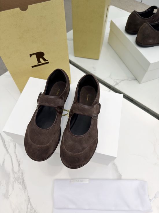 The Row Minimalist Hook And Loop Round Toe Mary Jane Flats