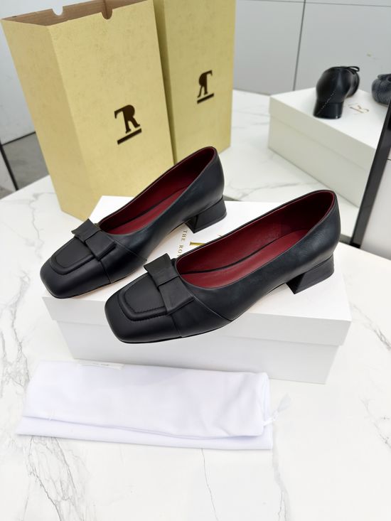 The Row Minimalist Bow Slip On Loafers Soft Leather Casual Shoes