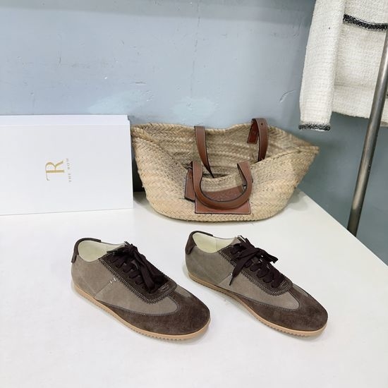 The Row Minimalist Suede Lace Up Casual Comfort Sneakers