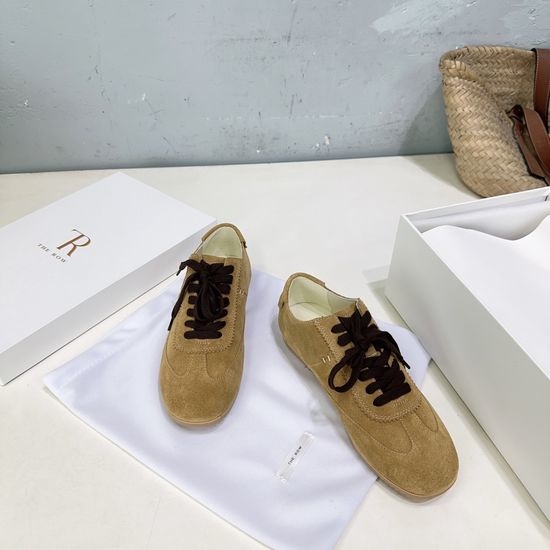 The Row Minimalist Suede Lace Up Casual Comfort Sneakers
