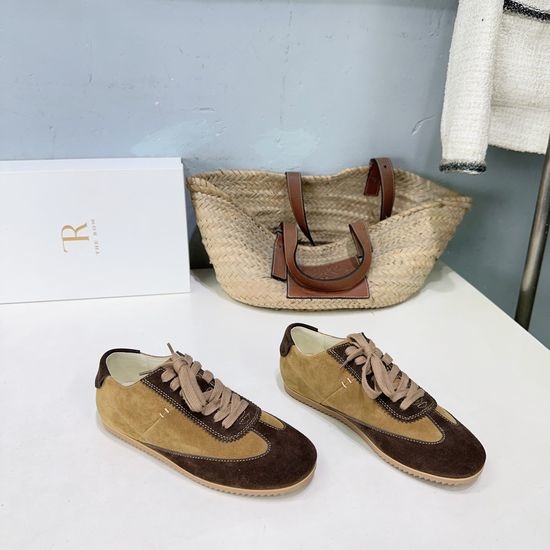 The Row Minimalist Suede Lace Up Casual Comfort Sneakers