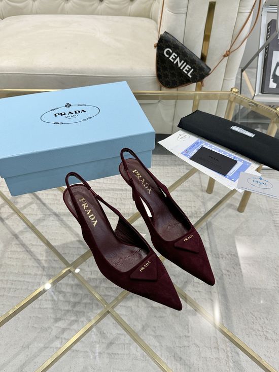 Prada Suede Pointed Toe Stiletto High Heel Dress Pumps