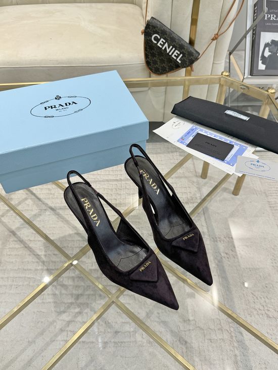 Prada Suede Pointed Toe Stiletto High Heel Dress Pumps