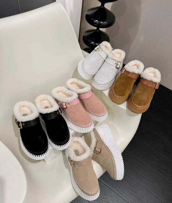 Chloe Suede Casual Shoes with Wool Lining Comfortable Soft Sole