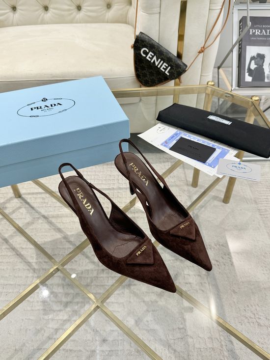 Prada Suede Pointed Toe Stiletto High Heel Dress Pumps