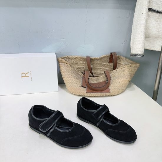 The Row Retro Suede Mary Jane Flat Casual Comfortable Shoes