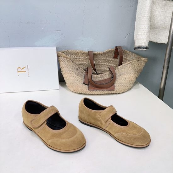 The Row Retro Suede Mary Jane Flat Casual Comfortable Shoes