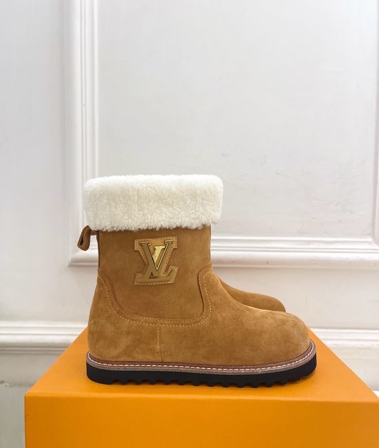 Louis Vuitton LV Furry Warm Suede Winter Snow Boots Anti-slip Sole