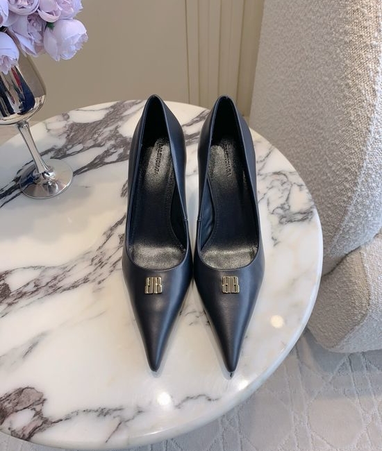 Balenciaga Pointed Toe High Heel Leather Pumps