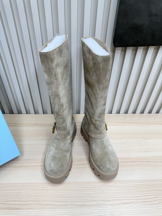 Prada Elegant Comfortable Ankle Boots with Durable Thick Sole