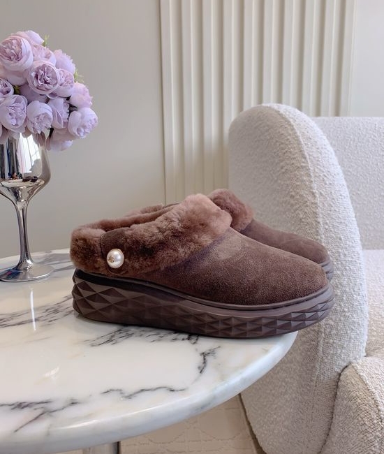 Jimmy Choo Warm Wool Lined Thick Sole Half Slippers
