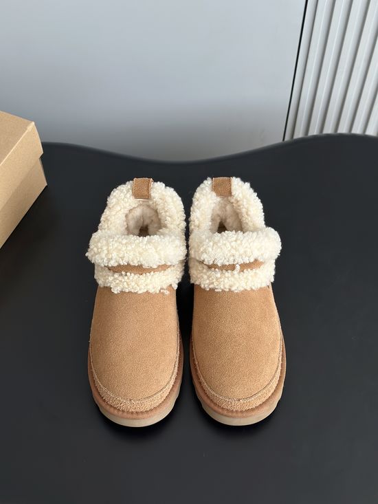 UGG Lamb Wool Lined Slip On Soft Thick Sole Cozy Warm Boots