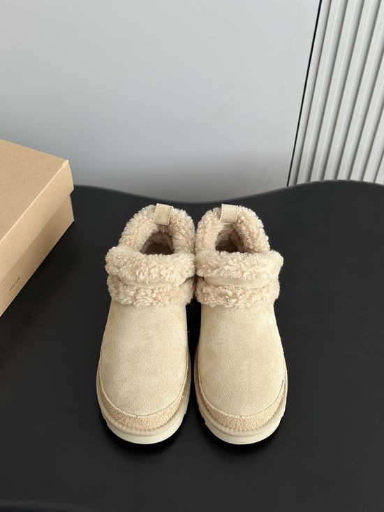 UGG Lamb Wool Lined Slip On Soft Thick Sole Cozy Warm Boots
