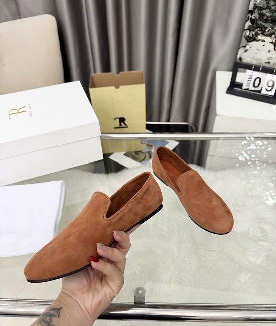 The Row Suede Retro Mary Jane Flats Minimalist Comfort Loafers