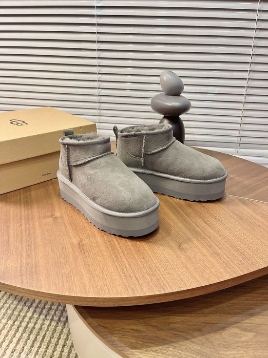 UGG Warm Shearling Lined Mini Platform Ankle Winter Boots