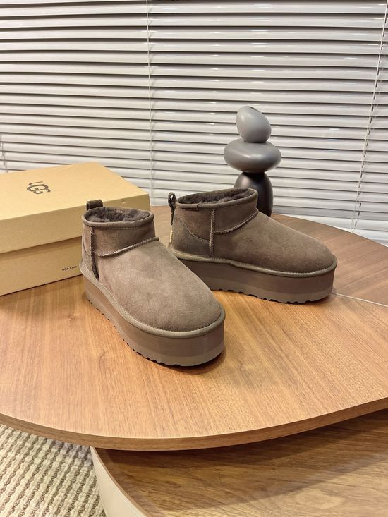 UGG Warm Shearling Lined Mini Platform Ankle Winter Boots