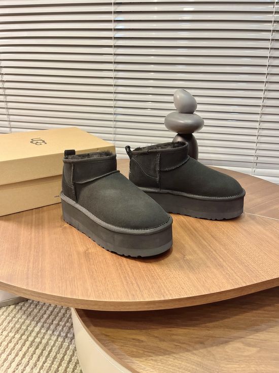 UGG Warm Shearling Lined Mini Platform Ankle Winter Boots