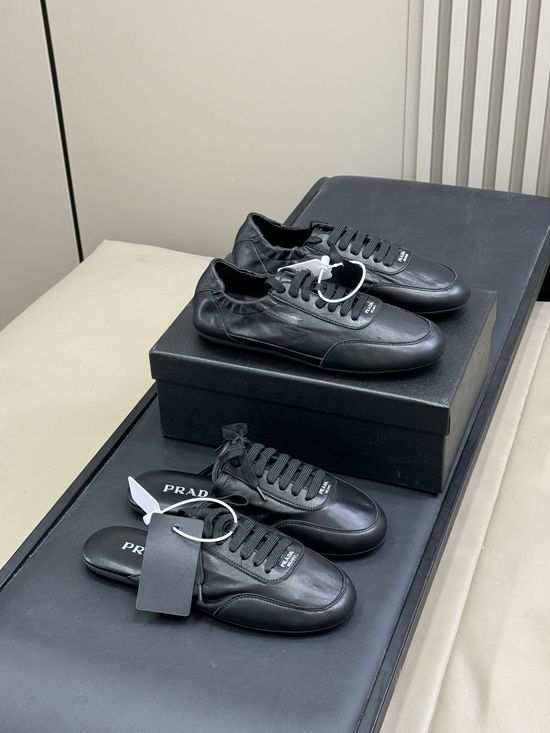 Prada Soft Leather Comfortable Flat Casual Shoes