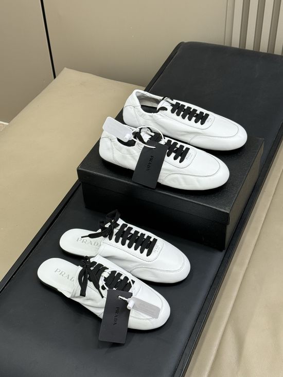 Prada Soft Leather Comfortable Flat Casual Shoes