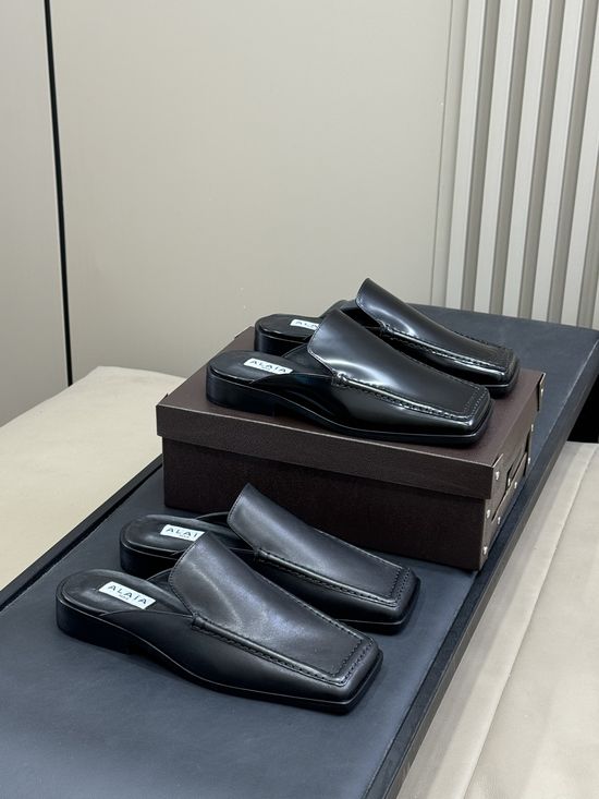 Alaia Premium Leather Square Toe Footwear Collection