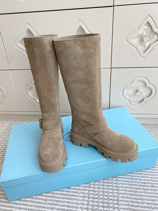 Prada Vintage Leather Chunky Sole Riding Boots