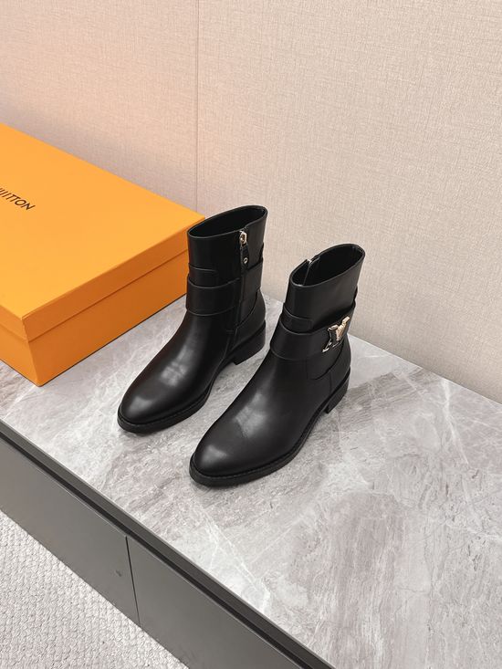Louis Vuitton Chic Short Boots with Unique Boot Shaft Design