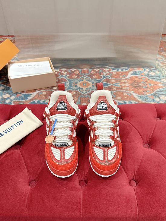 Louis Vuitton Premium Leather Casual Sneakers Fashion Skate Shoes Comfortable