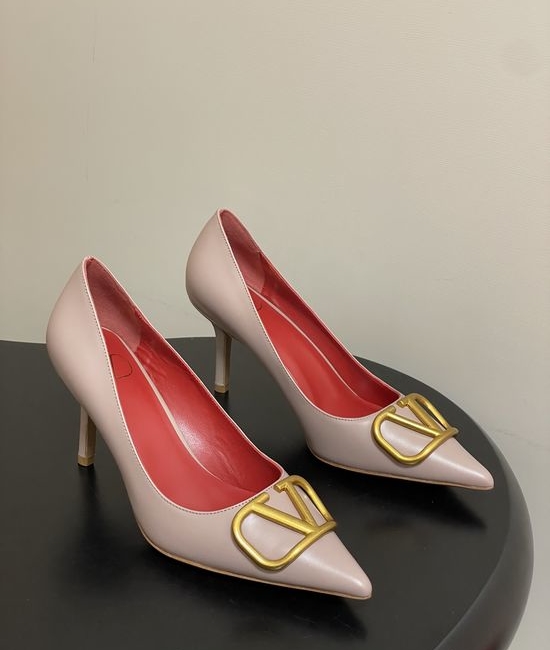 Valentino Signature V Logo Elegant High Heel Shoes with Luxury Finish