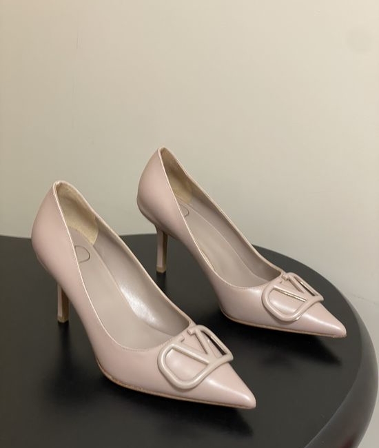 Valentino Signature V Logo Elegant High Heel Shoes with Luxury Finish