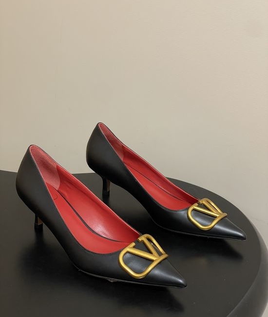 Valentino Signature V Logo Elegant High Heel Shoes with Luxury Finish