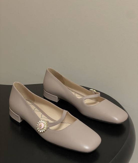 Valentino Classic Mary Jane Flats with Crystal Buckle Detail