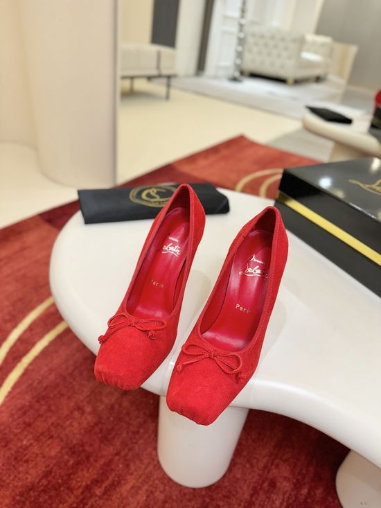 Christian Louboutine Ballet Inspired Stiletto Heels Bow Detail Upper