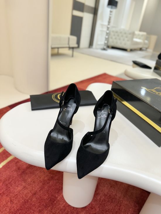Christian Louboutine Asymmetric Strap Stiletto Pumps Classic Red Sole