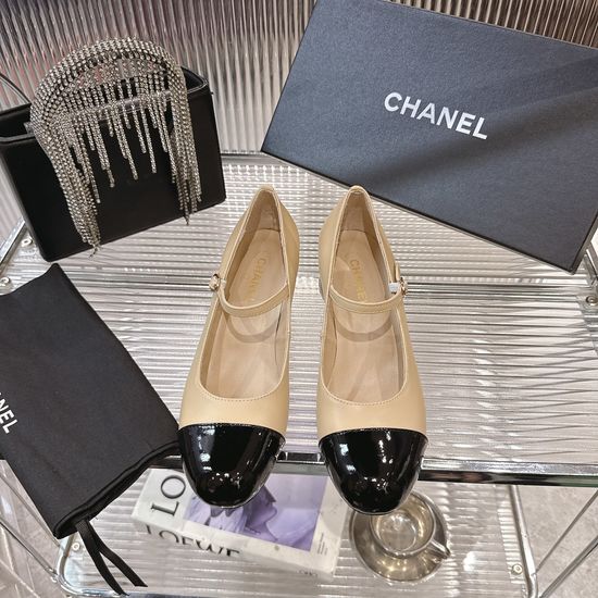 Chanel Retro Leather Mary Janes with Decorative Heel