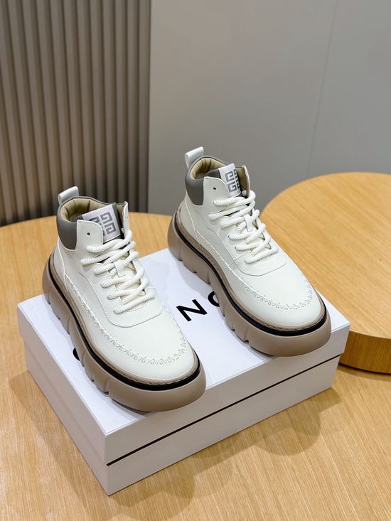 Givenchy Retro Embroidered Leather Short Boots with Logo Sole