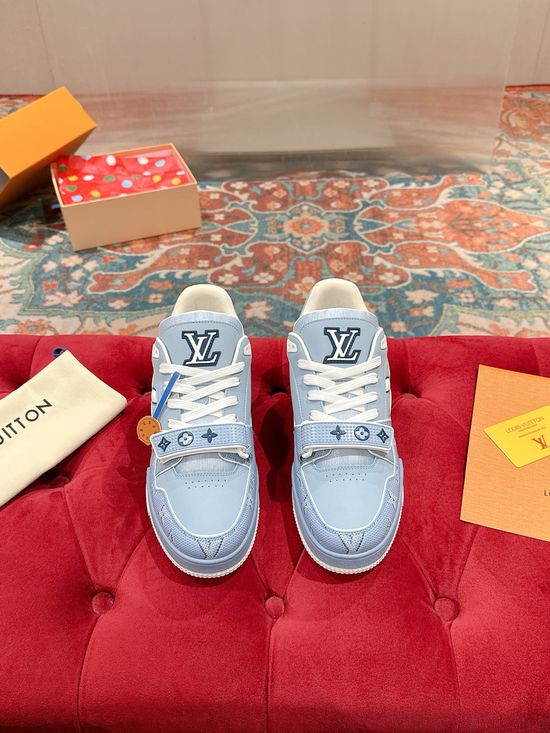 Louis Vuitton Perforated Leather Casual Skateboarding Retro Sneakers