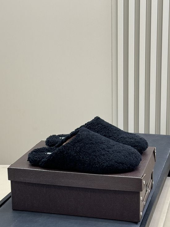 Alaia Cozy Shearling Mary Jane Flats