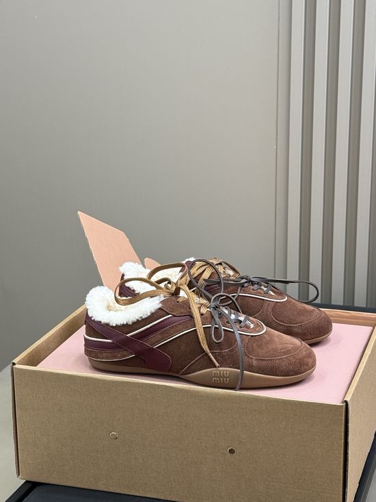 Miu Miu Classic Wool-Lined Derby Shoes